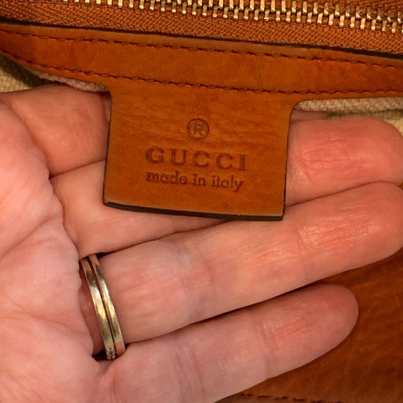 GUCCI SOHO NUBUCK RUST ORANGE CHAIN SHOULDER BAG - Picture 7 of 16